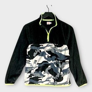 Wonder‎ Nation Boys' Camo Fleece 1/4 Zip Pullover Jacket Size 10-12